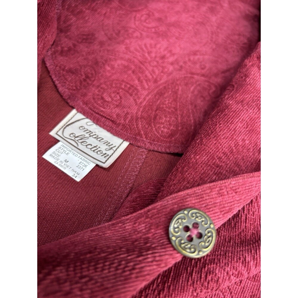 Cottage Core VTG Company Collection Women's  Paisley Jacket Berry Red Sz Medium